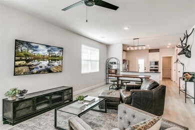 View of the open concept family room, dining room 