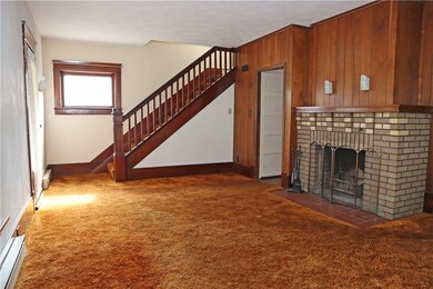 Living Room with Wood Burning Fireplace