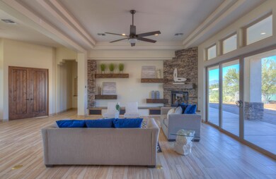 Greatroom media wall and gas fireplace