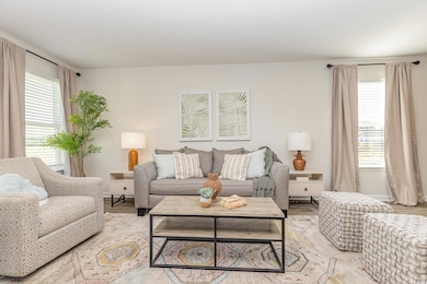 Living area with wood finished floors