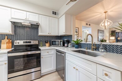 The recently updated kitchen features stylish herr