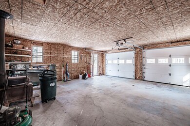 garage with chimney