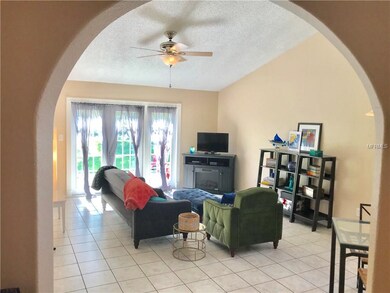 Bright and open living area with french doors to t