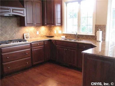 Kitchen Stainless steel double sink over looking b