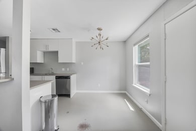 Kitchen with stainless steel dishwasher, finished