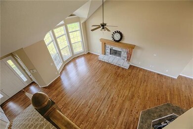 Overhead view of Living Room and Entry. Updated St