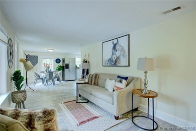 Living room and dining room