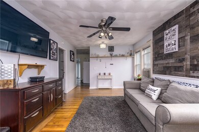 Living room, lots of natural light and ceiling fan