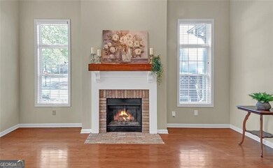 Cozy fireplace.