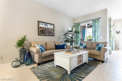 View of tiled living room