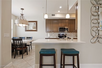 Kitchen with stainless steel appliances, decorativ