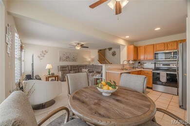 View from breakfast room towards kitchen and open great room.