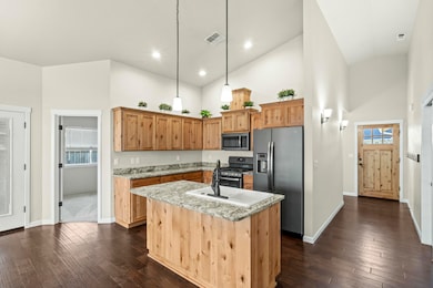Kitchen and island