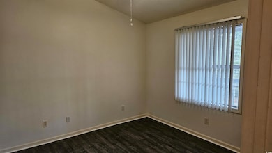 Empty room with plenty of natural light and dark h