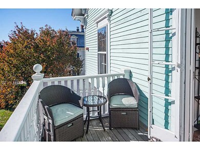 Porch. South-facing balcony overlooks Catherine St