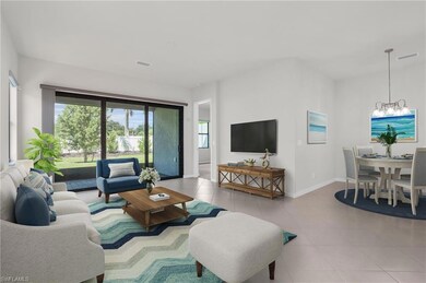 Virtually staged photo of the main living area off