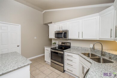 Slab granite countertops.
