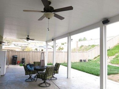 New patio with ceiling fans and built-in speakers