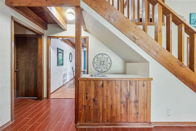 Wet bar and storage under the stairs