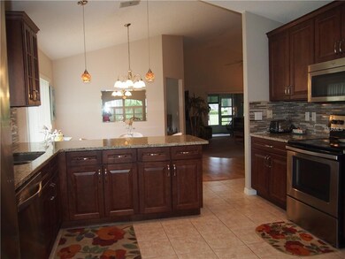Kitchen has been opened up  when remodeled.