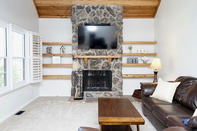 with floor to ceiling fireplace