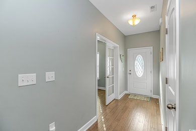 Entryway featuring light wood-type flooring