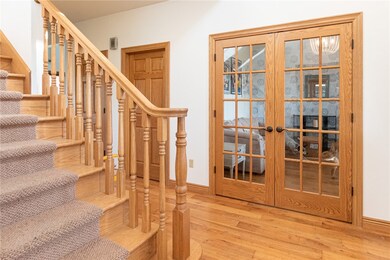 French doors to  access the den/office