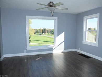 Living room with new flooring.