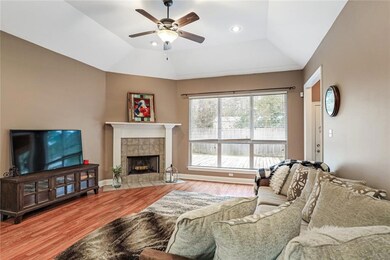 cozy wood burning fireplace