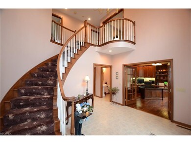 Elegant circular staircase in  beautiful  freshly 