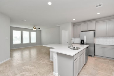 Overview of kitchen and living room