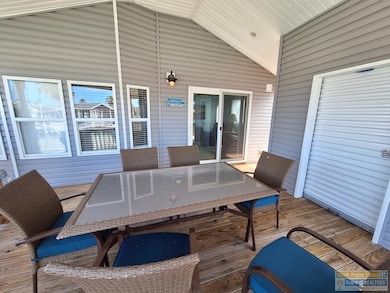 Covered patio faces East