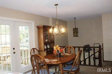 French doors lead to deck