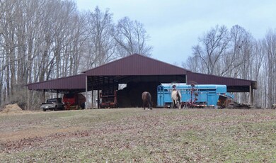 Large metal barn great for hay or large farm equipment. Owners worked cows on the farm and had 2 horses. 
