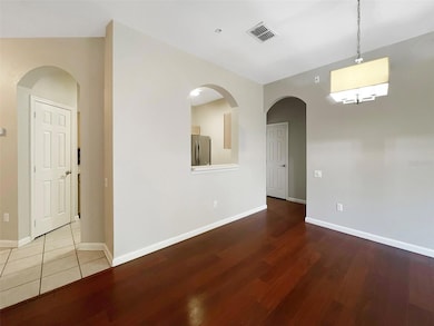 Dining area with kitchen window