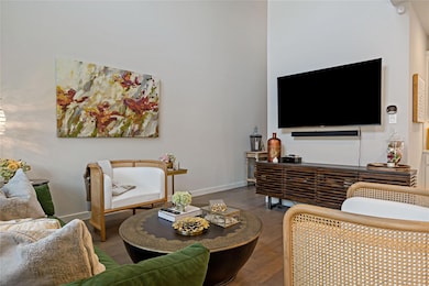 Living room featuring wood-type flooring