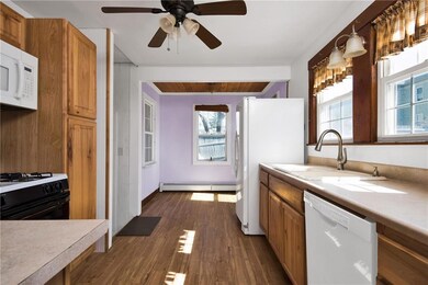Kitchen area leading over to Dining area