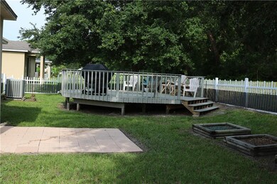 Deck with fire pit - raised planter boxes - paver 