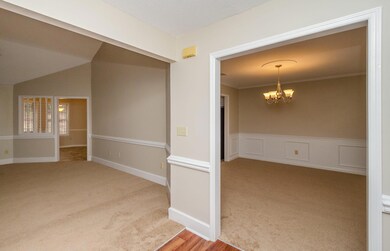 View of great room and dining room