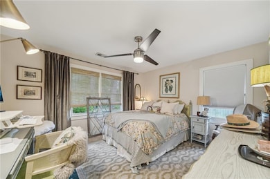 Bedroom with a ceiling fan