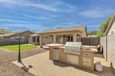 BBQ area in backyard