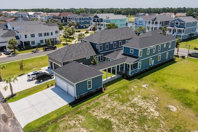 Aerial perspective of suburban area
