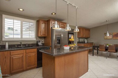 Kitchen with slight vaulted ceiling