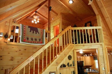 View up to the loft bedroom