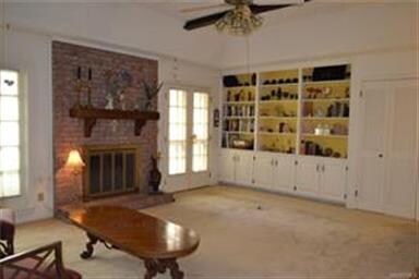 Built-in bookshelves are ideal for displaying coll