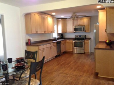 Fabulous new Kitchen with light cabinetry and stai