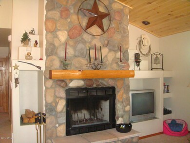 Rock fireplace