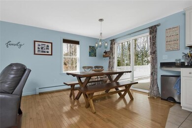 Dining area flows right into the...