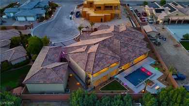 Aerial view of residential area