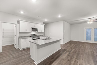 Large Island in kitchen with storage